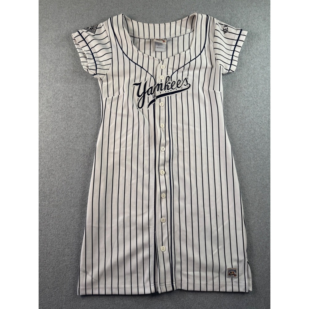 G-III Cooperstown Collection New York Yankees Pinstripe Baseball Jersey Dress M